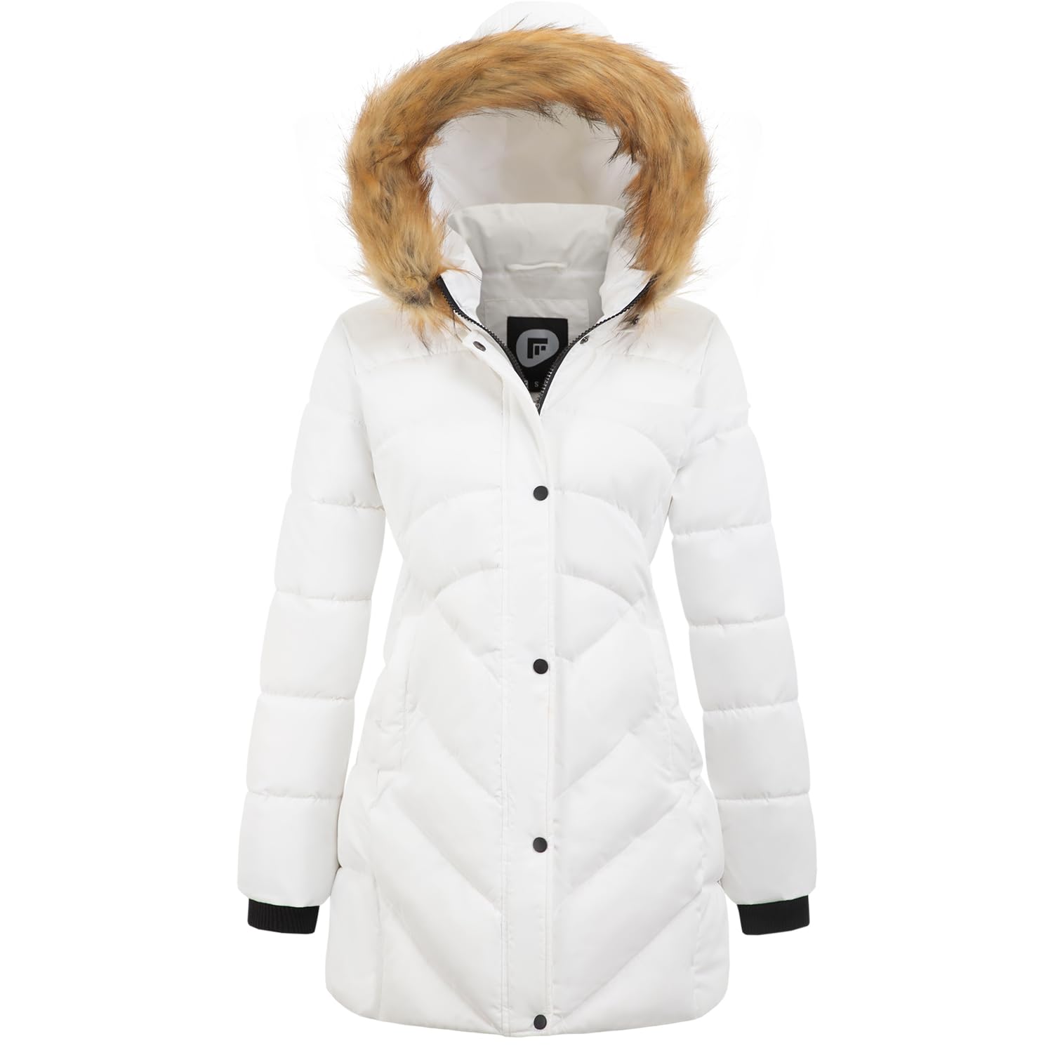 Women's Winter Thicken Coat Warm Long Puffer Jacket with Faux Fur Removable Hood Waterproof Insulated Jacket